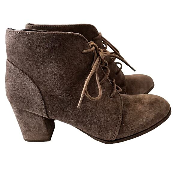 Madden girl torch brown textile faux suede chunky heels 3” heels size 8 - Picture 1 of 8